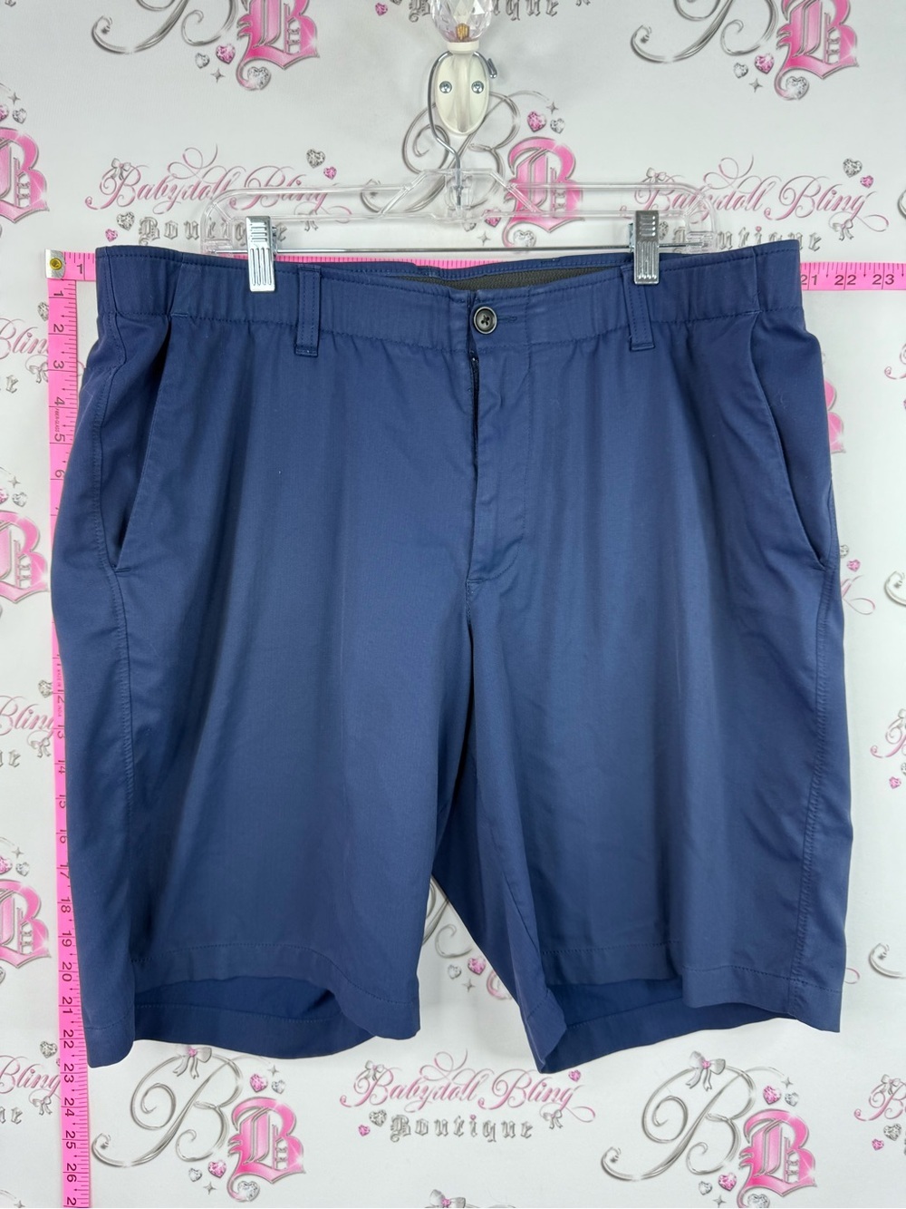 Under Armour Men's Navy Blue Flat-Front Performance Shorts